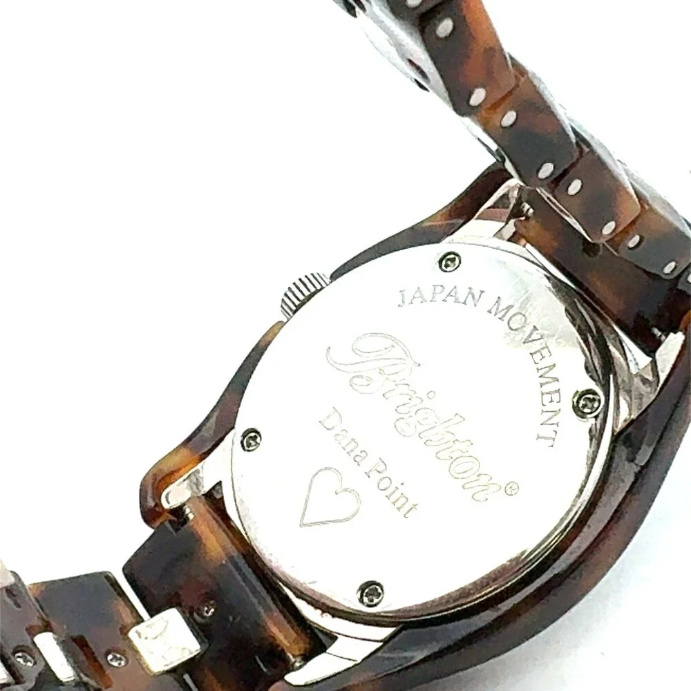 Retired Brighton Dana Point Tortoiseshell Rhinestone Accented Ladies Watch